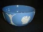 Wedgwood Jasperware Footed Sacrifice Bowl White on Portland Blue 8 