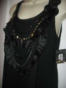 Nanette Lepore Vanity Embelished Dress Black SMALL 2 4  