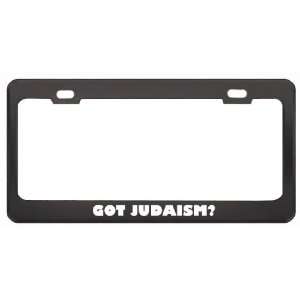 Got Judaism? Last Name Black Metal License Plate Frame Holder Border 