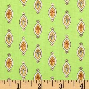  44 Wide Zoo Babies Ovals Yellow/Lime Fabric By The Yard 