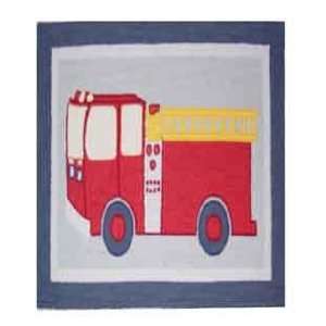   Little Red Fire Truck extra small area rugs 2X3
