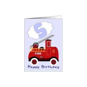  Happy 5th Birthday Fire Engine Card Toys & Games