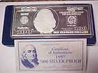 Troy Ounce .999 Silver Bar With Box and COA From Washington Mint