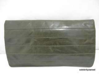 Reed Krakoff Army Green Leather Paneled Large Clutch  