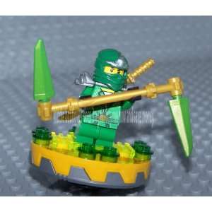  Green Ninjago Custom Lego Ninja Figure with Weapon Spinner 
