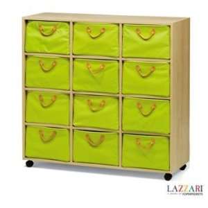  Lazzari Stackable Storage   12 Drawer Cabinet Maple Wood 