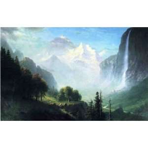 Oil Painting Staubbach Falls, Near Lauterbrunnen, Switzerland Albert