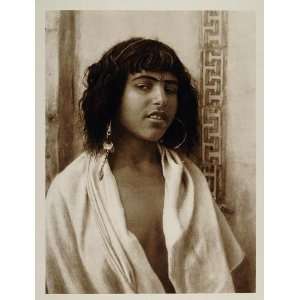 1924 Berber Girl Algiers Lehnert Landrock Photogravure   Original 