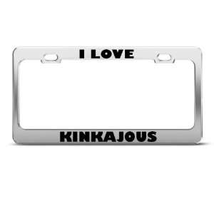 Love Kinkajous Kinkajou Animal license plate frame Stainless Metal 