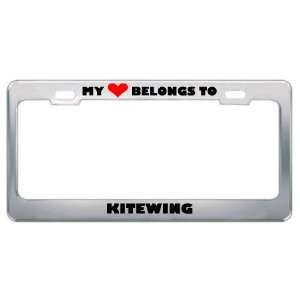 My Heart Belongs To Kitewing Hobby Sport Metal License Plate Frame 