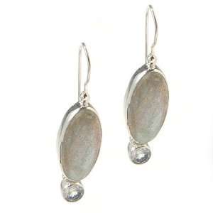  Sterling Silver Labradorite & Moonstone Earrings Jewelry