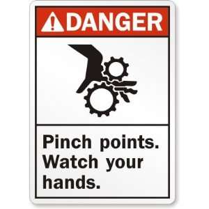  Danger (ANSI) Pinch Points Watch Your Hands (with graphic 