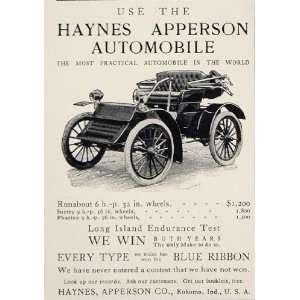  Apperson Runabout Car Kokomo IN   Original Print Ad