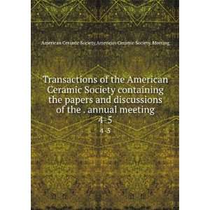  Transactions of the American Ceramic Society containing 