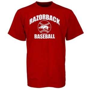  Arkansas Razorbacks Cardinal Baseball T shirt