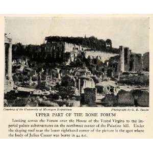  1929 Halftone Print Forum Palace Palatine Hill Ruins Rome 