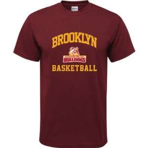   Bulldogs Maroon Youth Basketball Arch T Shirt