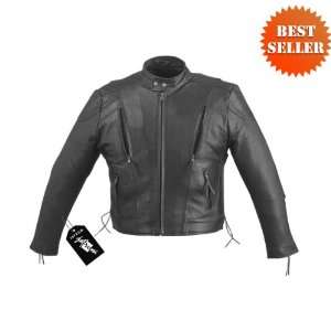 Motorcycle Jackets   Mens Vented Leather Motorcycle Jackets with Euro 