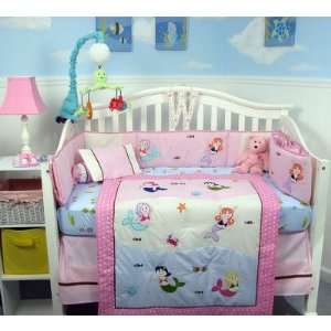  8 Piece Boutique Mermaids Baby Crib Bedding Set Baby