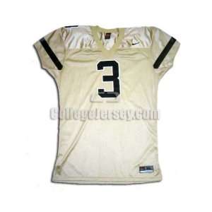  Gold No. 3 Team Issued Vanderbilt Nike Football Jersey 