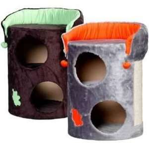  Whisker World Cat Condo Duplex with Rooftop Perch   Grey 