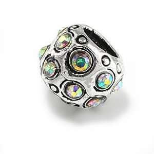 Aura Borealis Ball Charm By Olympia   Compatible with Pandora & Troll 