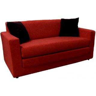 Loveseat Sleeper Sofa in Red Micro Suede