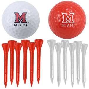  Miami University Redhawks Two Golf Balls and Twelve Tees 