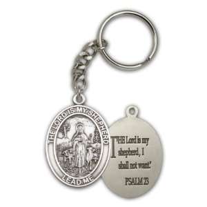  Antique Silver Lord Is My Shepherd Keychain Everything 