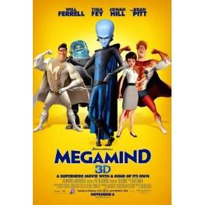 Megamind Original Movie Poster Brad Pitt Will Ferrell Jonah Hill 