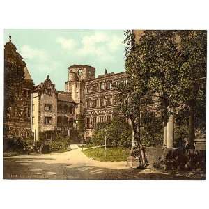   Reprint of The Castle Yard, Heidelberg, Baden, Germany