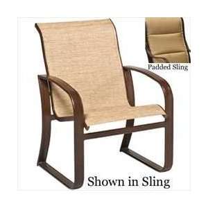  Martinique Padded Sling Dining Arm Chair   Aluminum Patio 