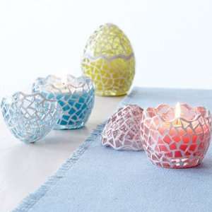 Glass Mosaic Egg Candles