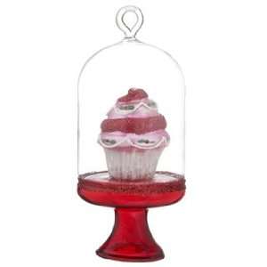  Cupcake Under Dome Pink Christmas Ornament