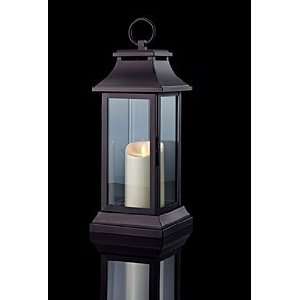   Inch Black Lantern With Dancing Flame Candle Timer