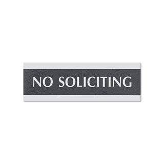 Stamp & Sign Century Series No Soliciting Sign, 3X9, Black 