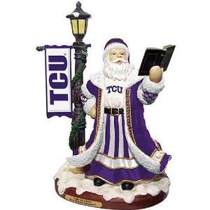  Texas Christian Horned Frogs Fight Song Santa Figurine 