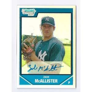   Prospects Autograph Refractor #251 Zach McAllister New York Yankees