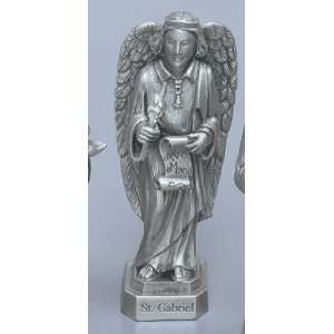St. Gabriel   3 1/2 Pewter Statue with Prayer Card
