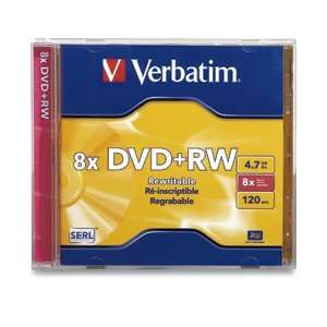   VERBATIM Disc, DVD+RW, 4.7GB, 8X, branded, jewel Electronics