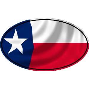  TEXAS FLAG OVAL Bumper Sticker Decal   laminated to last 