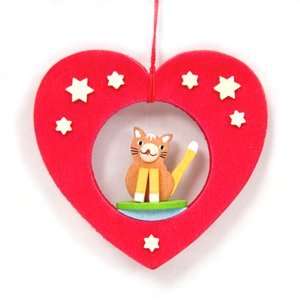  Heart with Cat Hanging Ornament