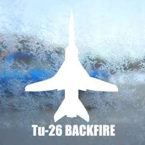  Tu 26 BACKFIRE White Decal Military Soldier Window White 