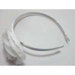  Medium White Rose Flower Headband 