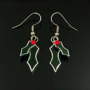  Switchables Stained Glass Holly Earrings 