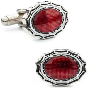  Red Framed Oval Cufflinks CLI L21003 B Jewelry