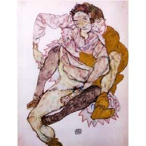  oil paintings   Egon Schiele   24 x 32 inches   seated couple (Egon 