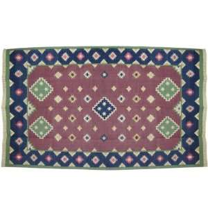 Hand Knotted Rugs Cotton Dhurrie Multicolored India 8 x 5 