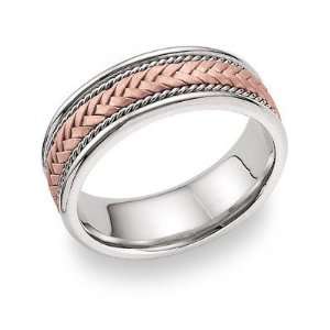  14K Rose Gold Braided Wedding Band Ring Jewelry