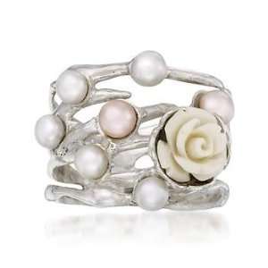  Pearl Rose Ring In Sterling Silver Jewelry